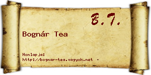 Bognár Tea névjegykártya