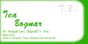 tea bognar business card